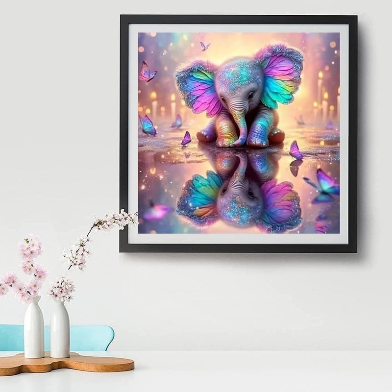 Tiwabb Elephant Stamped Cross Stitch Kits for Adults - Embroidery Kits for Beginners Adults,11 CT Patterns Dimensions Counted Cross Stitch Kits for Adults Arts Craft 14x14 in - Image 3